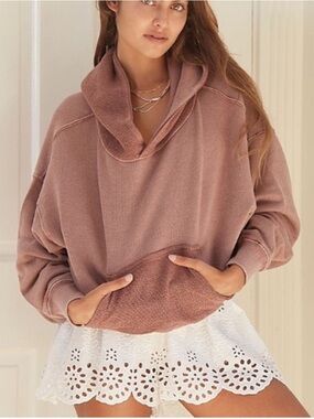 Free People Oversized Slouchy Cropped Joey Hoodie
